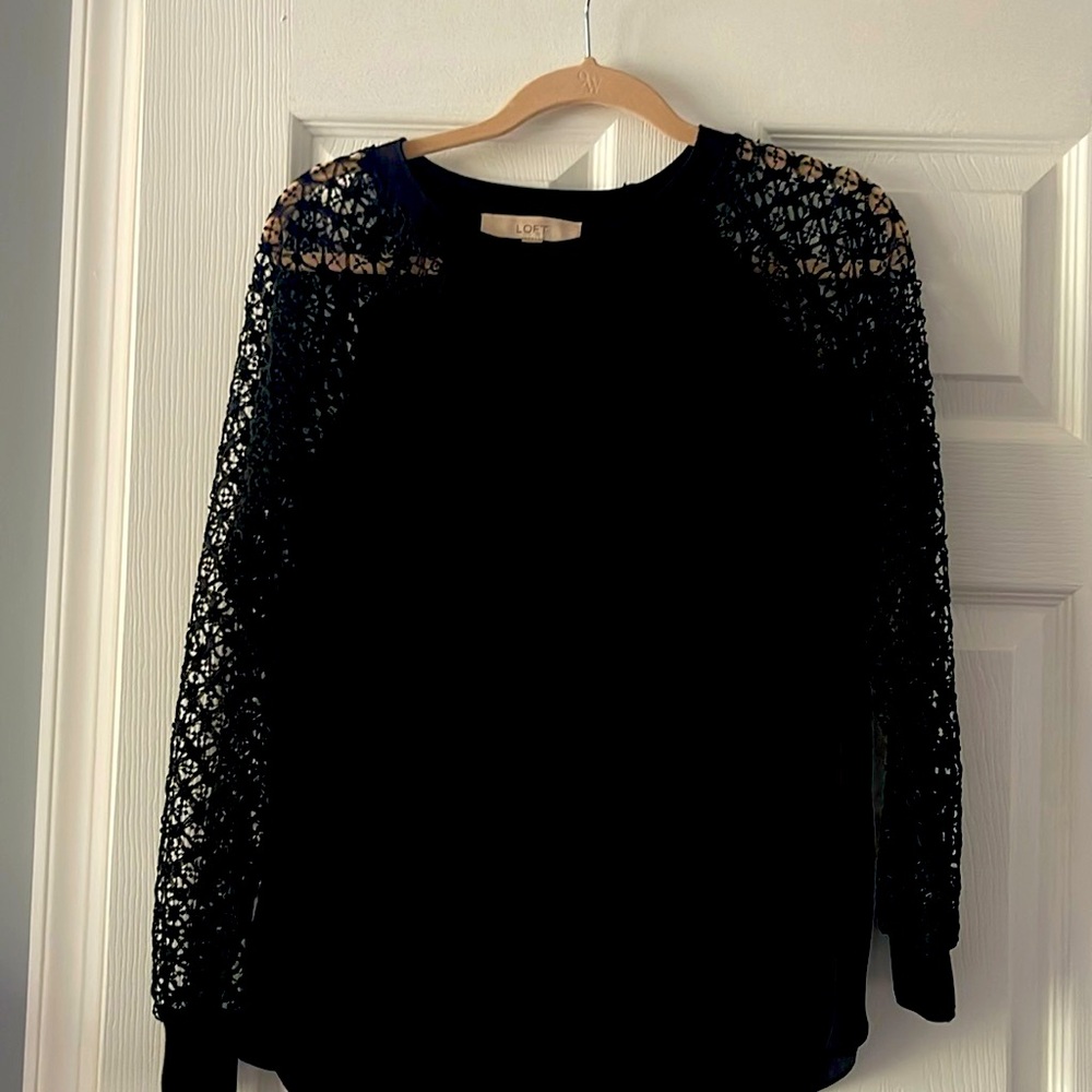 Loft black with lace sleeves